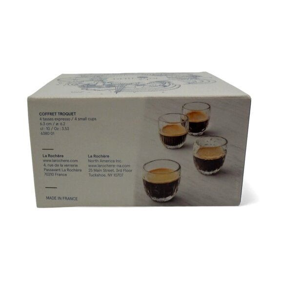 LA ROCHERE Troquet Espresso Glass Set of 4 Bistro Design from France - Picture 6 of 15